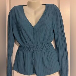 BCBGMaxAzria Teal Textured Cardigan